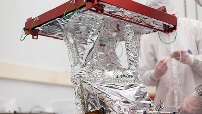 In this March 3 photo, SDL engineers prepare the Mapping Imaging Spectrometer.