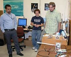 USU's cube satellite model with inflatable boom