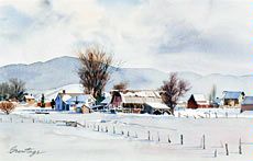 a landscape painting by Harrison Groutage