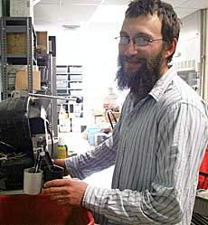 USU student Scott Shahverdian in a campus lab