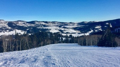 Early season snow at Beaver Mountain ski resort in Northern Utah.