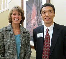 USU Inaugural Professor Heng Ban and USU Provost Noelle Cockett