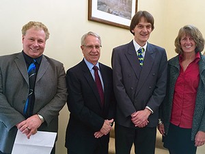 Jurgen Symanzik and USU administrators at his Inaugural Professor lecture