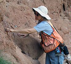 USU geologist Susanne Janecke conducting field work