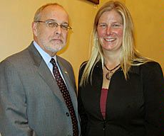 USU Provost Raymond Coward and professor Phaedra Budy
