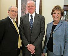 USU profssor Anthoy Peacock, Provost Coward, Joyce Albrecht