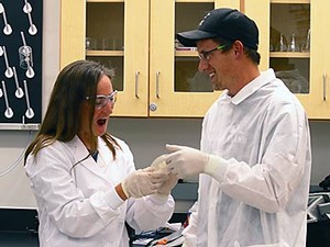 Inaugural Professor Lianna Etchberger with a student