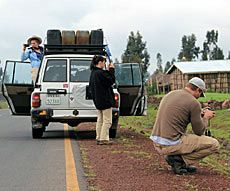 USU JCOM students taking photos in Ethiopia