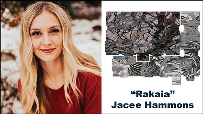 USU Interior Design finalist Jacee Hammons and her design, “Rakaia.”