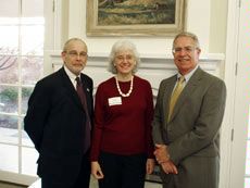 Professor Susanne Janecke, President Stan Albrecht and Provost Raymond Coward