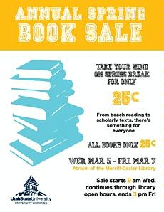 poster illustration for University Libraries Spring Book Sale