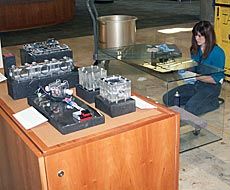 USU Libraries, Kristen Heal working on exhibit