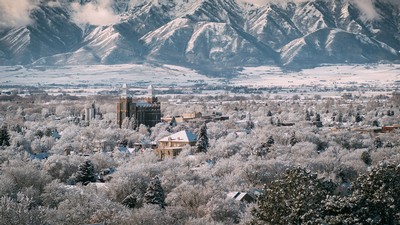 A view of Logan as seen from the USU campus.