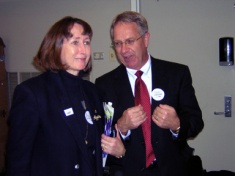 Joyce Kinkead and Stan Albrecht during Undergraduate Research Day