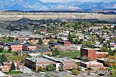 an aerial view of USU Eastern's Price campus
