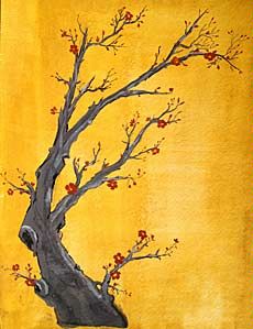 Third place art winner, “Crimson Zen Blossom”