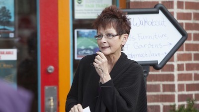 Star Coulbrooke at a 2019 poetry walkabout.