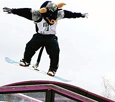 Big Blue at snowboard jam