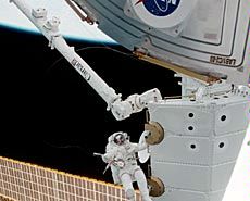 astronaut during a spacewalk