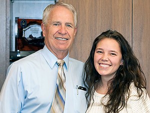 USU President Stan Albrect with Truman Scholar Madelyn Fife