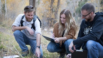 Assistant Professor of Wildland Resources, Mark Chynoweth with students.