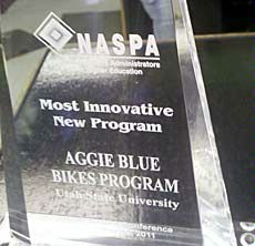 NASPA award for Aggie Blue Bikes