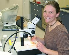 Melissa Sanders in the USU Fisheries Lab
