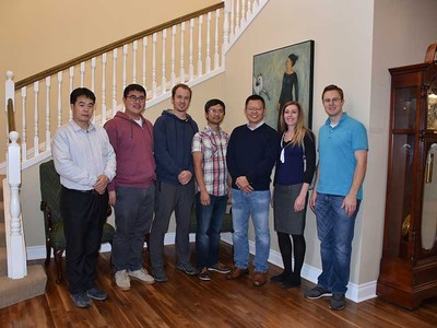 Professor Wang with some guests from his lab