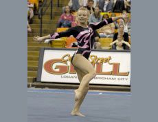 USU gymnast in a meet