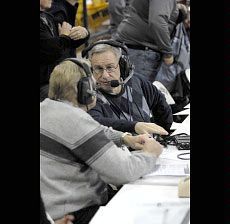 Al Lewis, the voice of Aggie Athletics at work