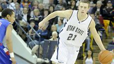 USU Aggie men's basketball action