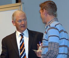 Robert Harris with USU student