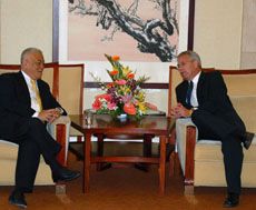 President Albrecht with Ivan Shen