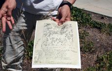 Peter Adler shows handwritten data