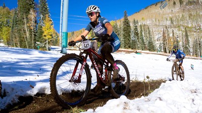 USU senior and club president Bailey Nielson on the trail.