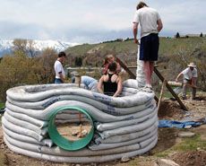 USU students build a dome structure