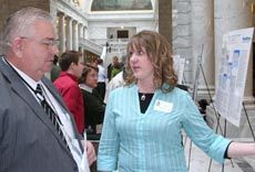 Sen. Kevin Van Tassell with USU student Margo Farnsworth