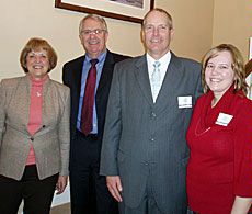 USU's Joyce Albrecht, Stan L. Albrecht, Parker Fawson and Debra Fawson