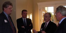 Charles Swenson with Dean Hinton, Provost Coward and President Albrecht