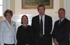 Joyce Albrecht, Frances Titchener, Professor Damen and President Albrecht