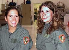 USU student Emily Yost and National Park Service employee Emily Palmquist