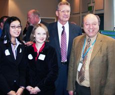 Uyen Lam, Janette Starks, Rep. Fred Hunsaker and Sen. Lyle Hillyard