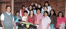 Sandra Reategui with group of Peruvians