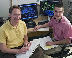Biochemistry student Brad Hintze and faculty mentor Sean Johnson