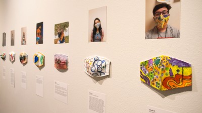 masks created by a local Cache Valley student on display at NEHMA.