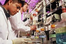 research lab work at USU