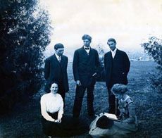 Early USU students studying outside