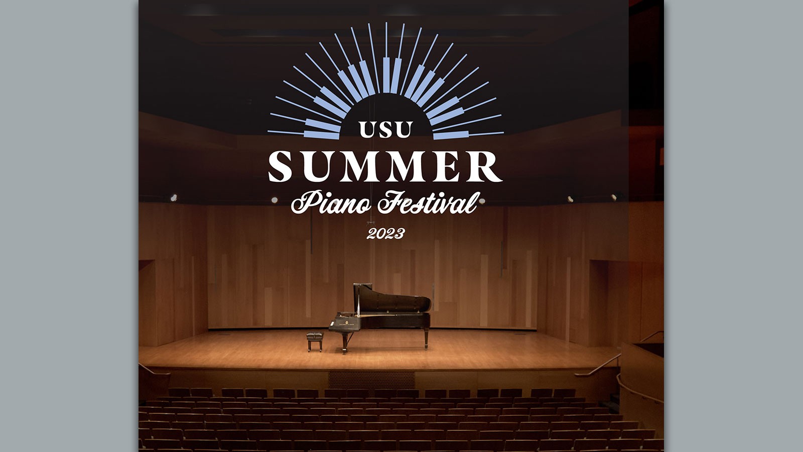 Text Reads: USU Summer Piano Festival 2023
