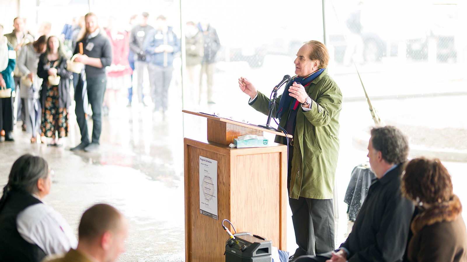 Mehdi Heravi speaking at an event.
