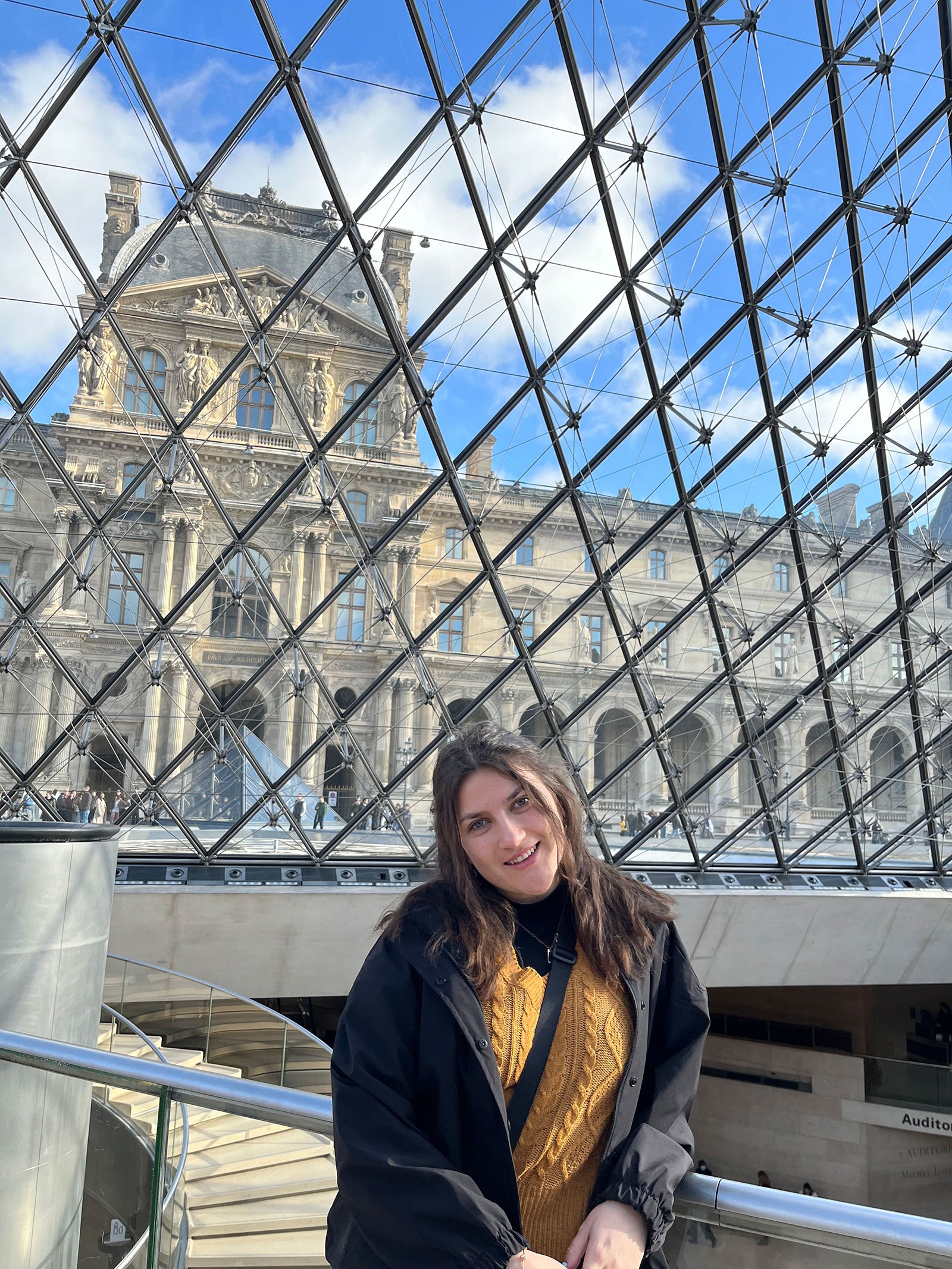 Mayu Mecham at the Louvre Museum in Paris.